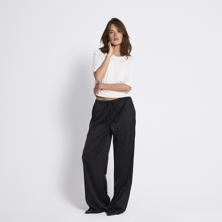 Satin pants "Ashley" Black